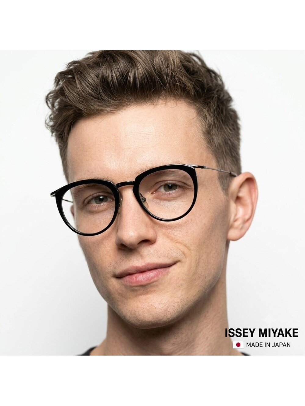 Issey Miyake Men Boston 1 Men Eyeglasses Japan Black Acetate